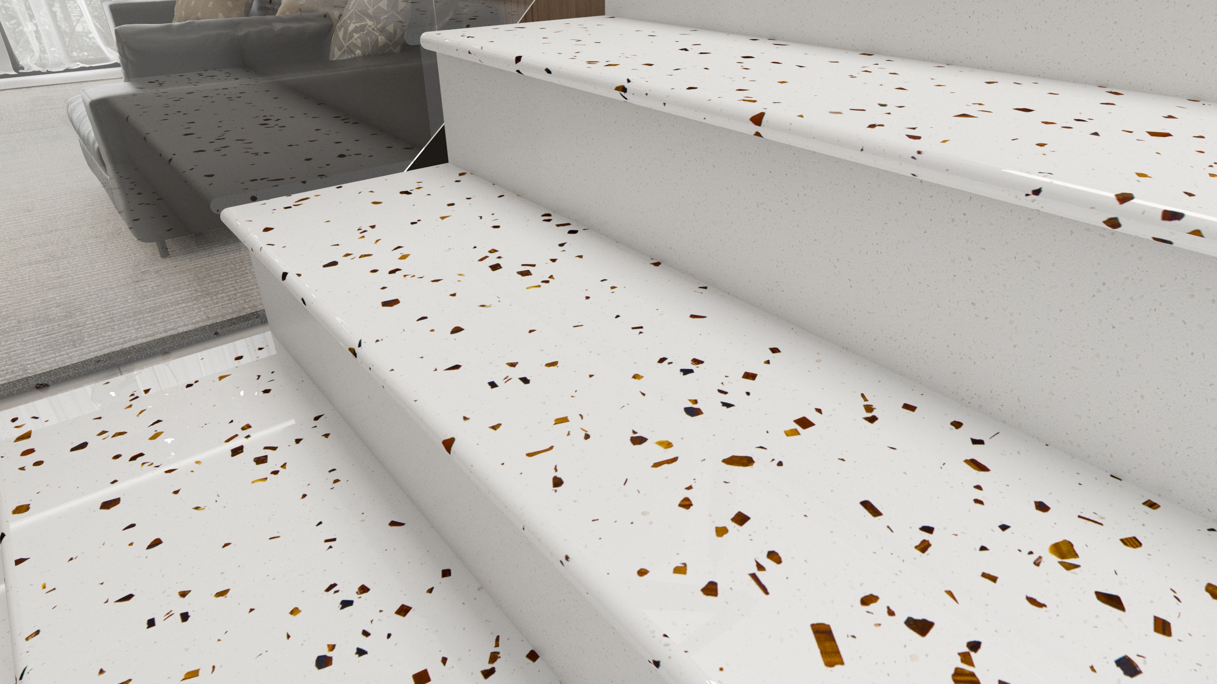 ốp đá granite bậc tam cấp nhà ở