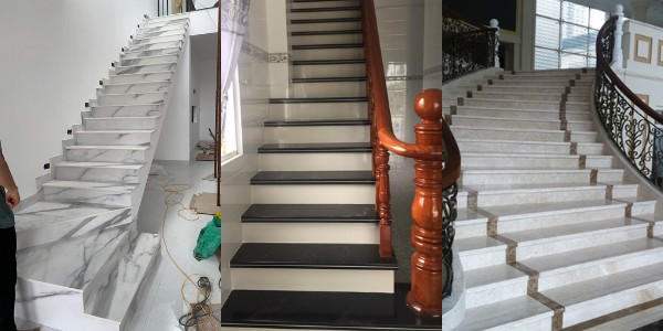đá granite ốp cầu thang sang trọng